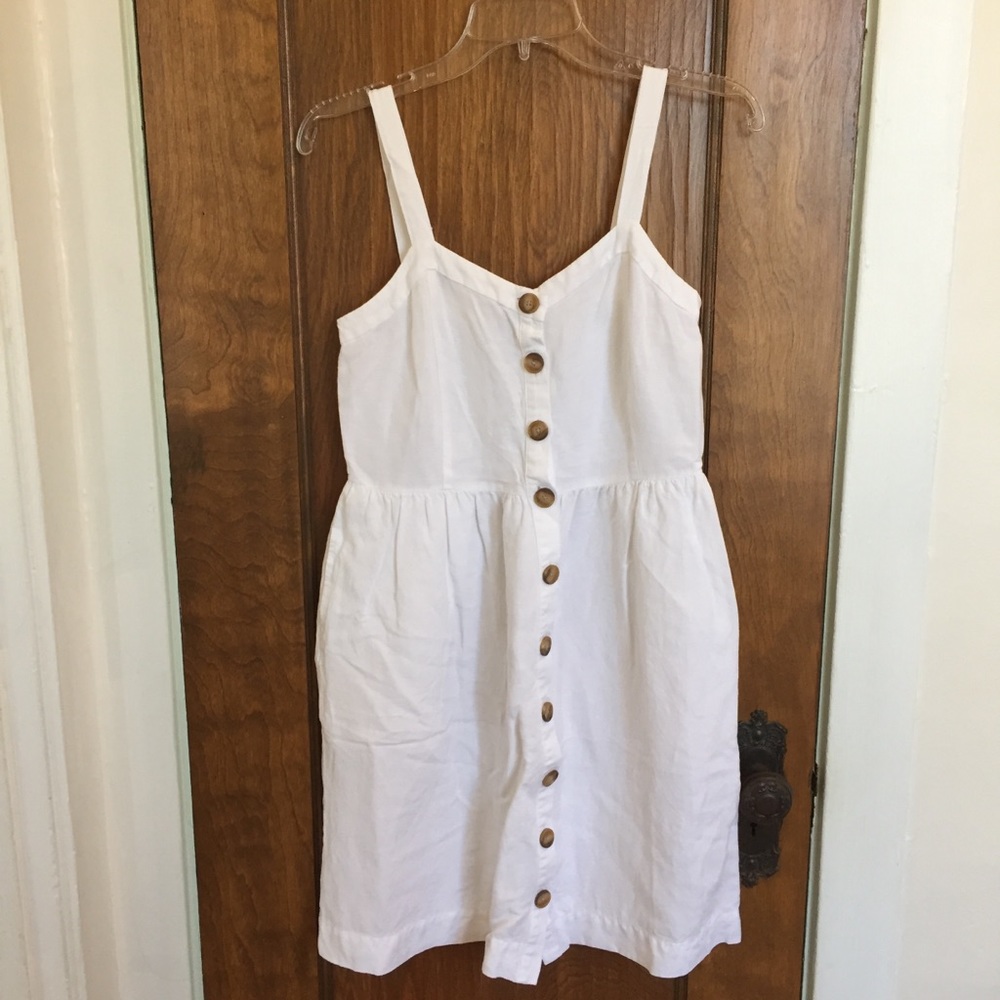 White button up dress